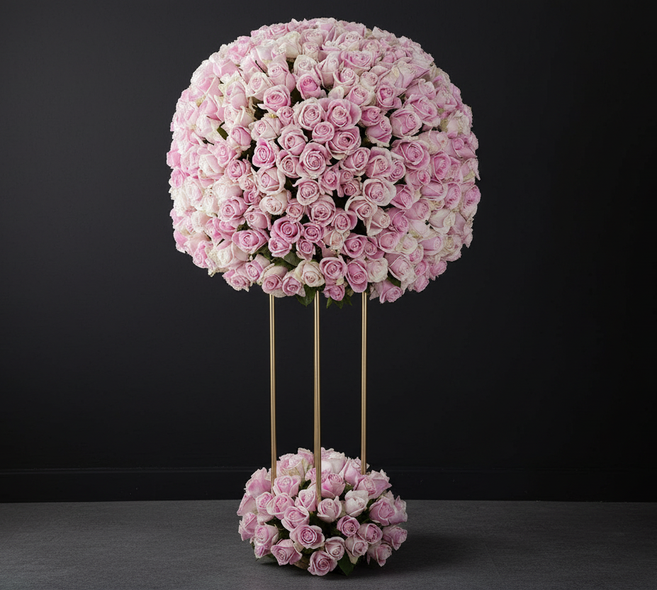 500 Pink Roses Stand ( NEXT DAY DELIVERY)
