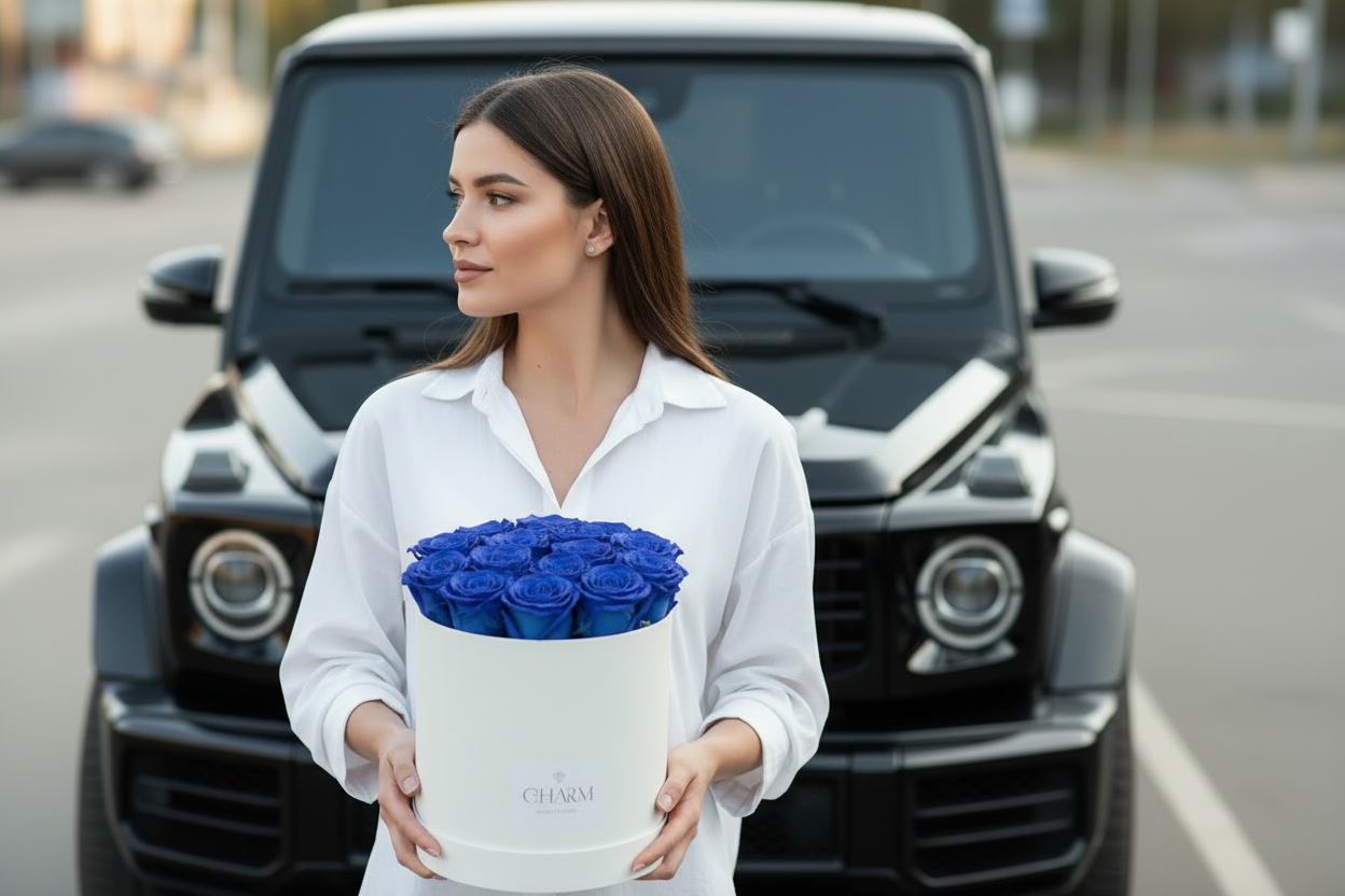 Blue Icon – Luxury Blue Rose Box | Same-Day Flower Delivery Los Angeles