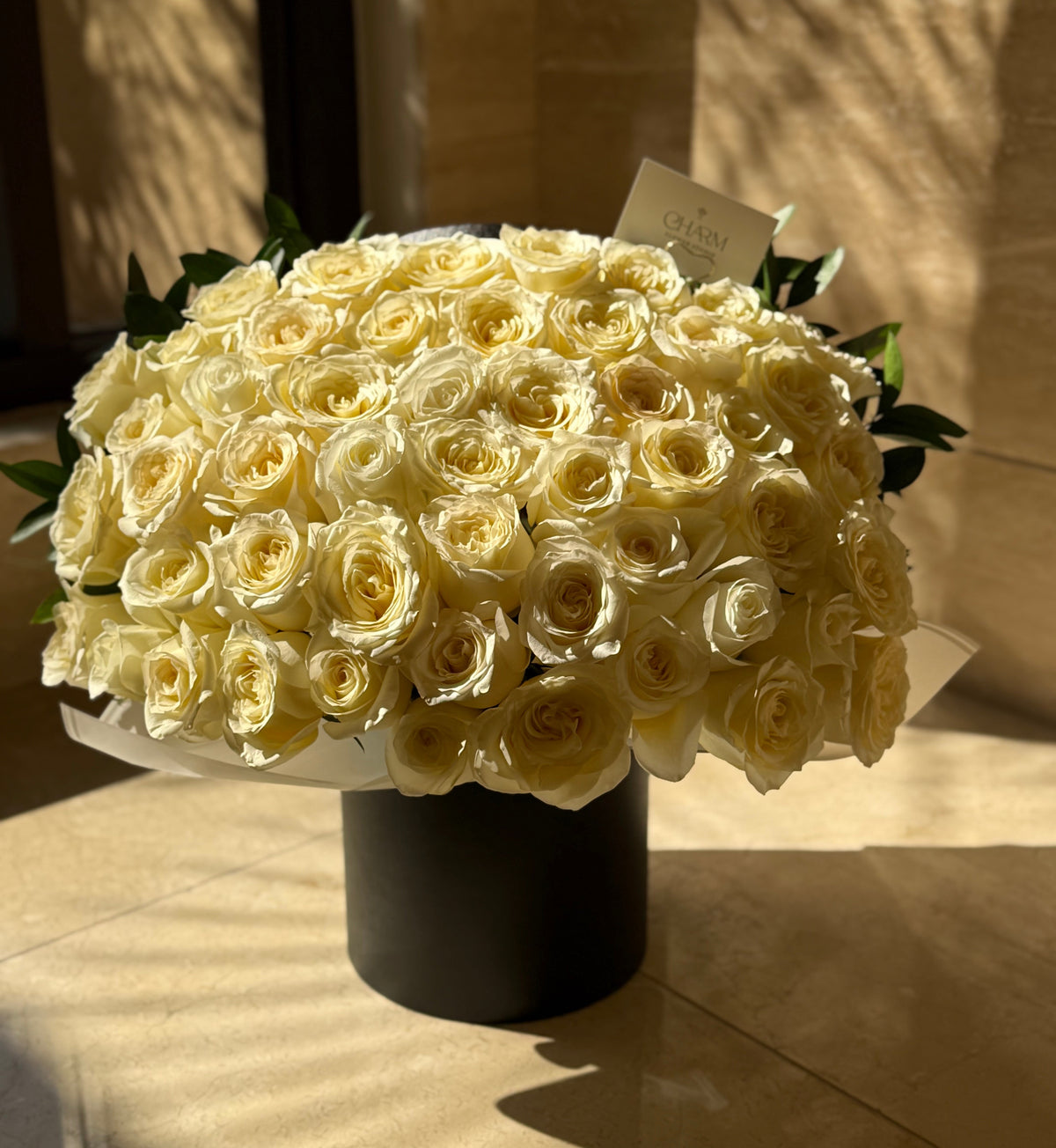 White Roses in Luxury Box