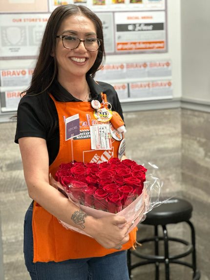 A customer receiving a Charm Flower Studio flower delivery in Los Angeles, photo 6