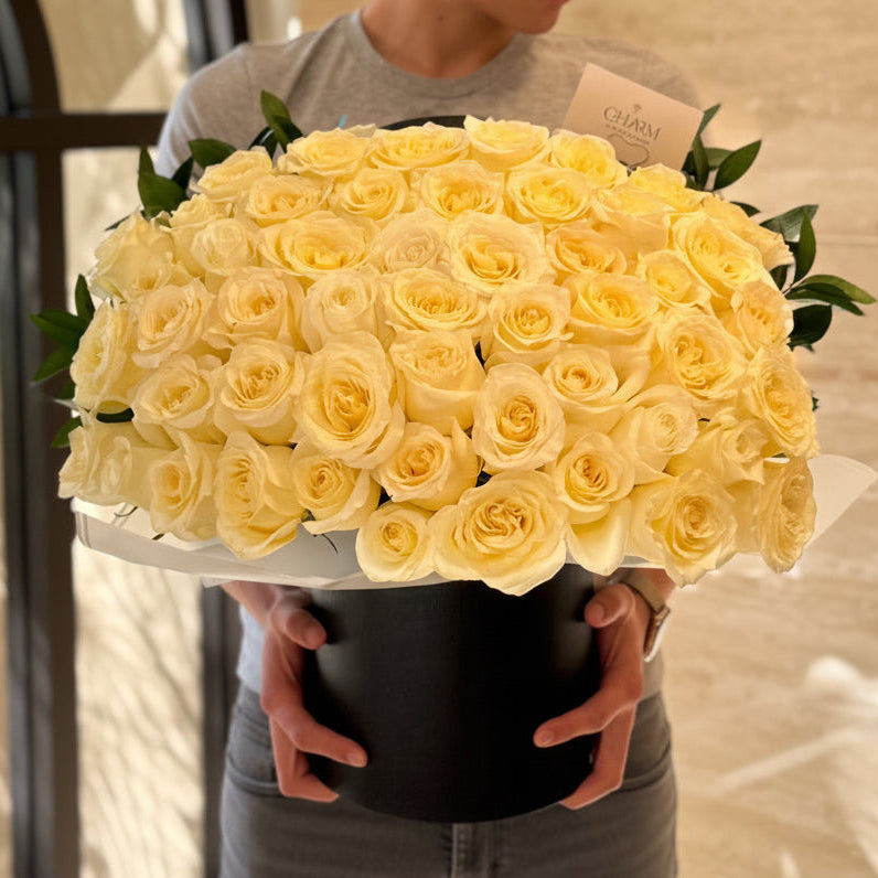 White Roses in Luxury Box