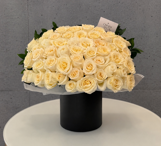 White Roses in Luxury Box