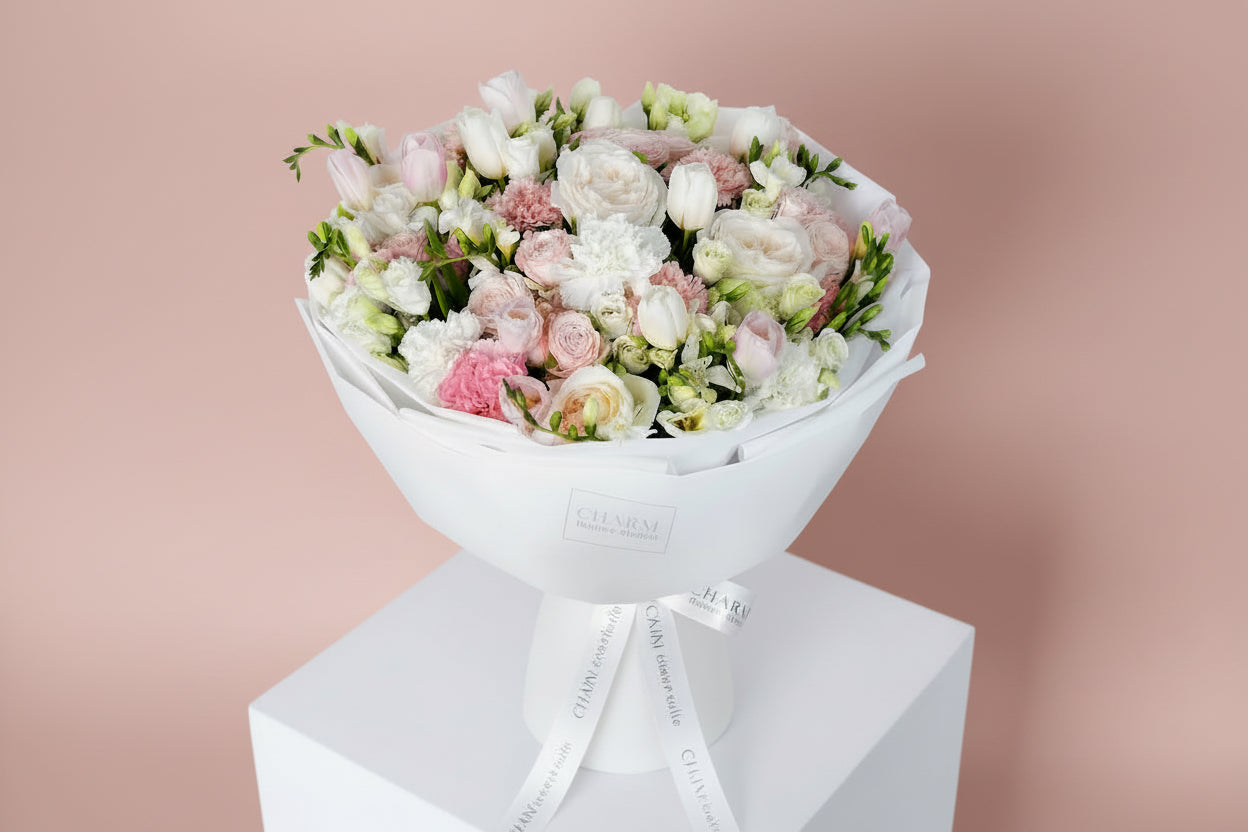 Blush Tulip Garden – Luxury Pastel Bouquet in Los Angeles