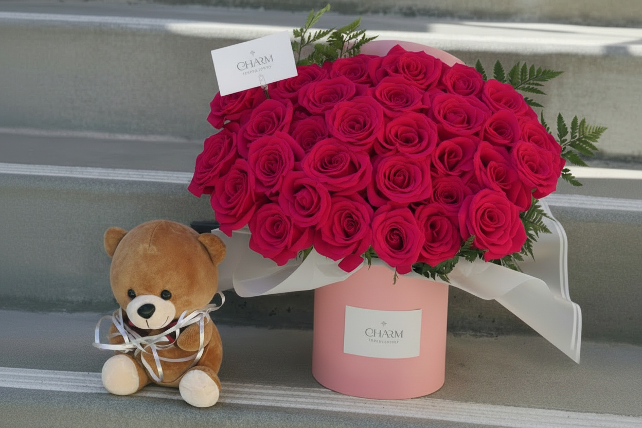 Premium Red Roses In a Box