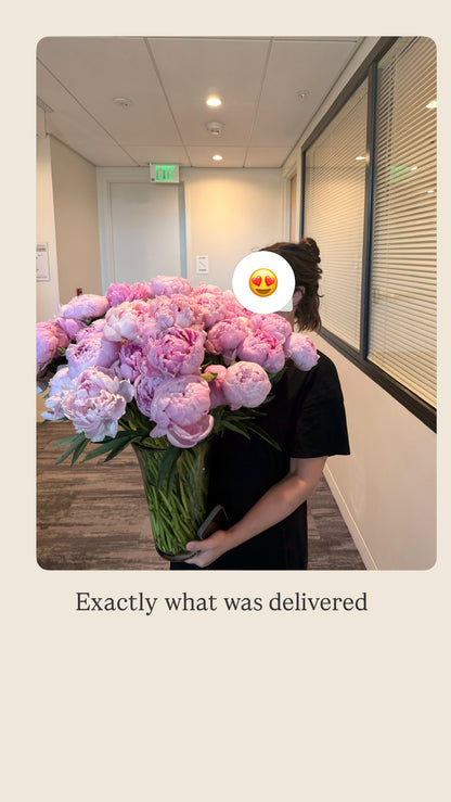 Angellica (50 peonies mixed colors in a Vase)