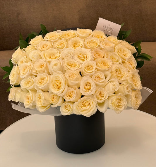 White Roses in Luxury Box