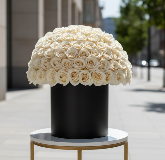 White Roses in Luxury Box