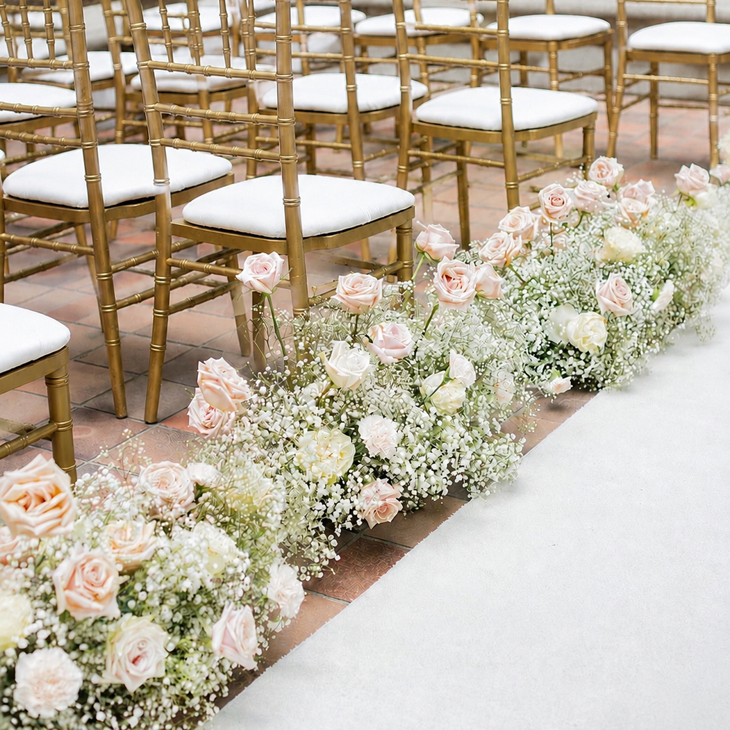 Romantic Garden Aisle Arrangement