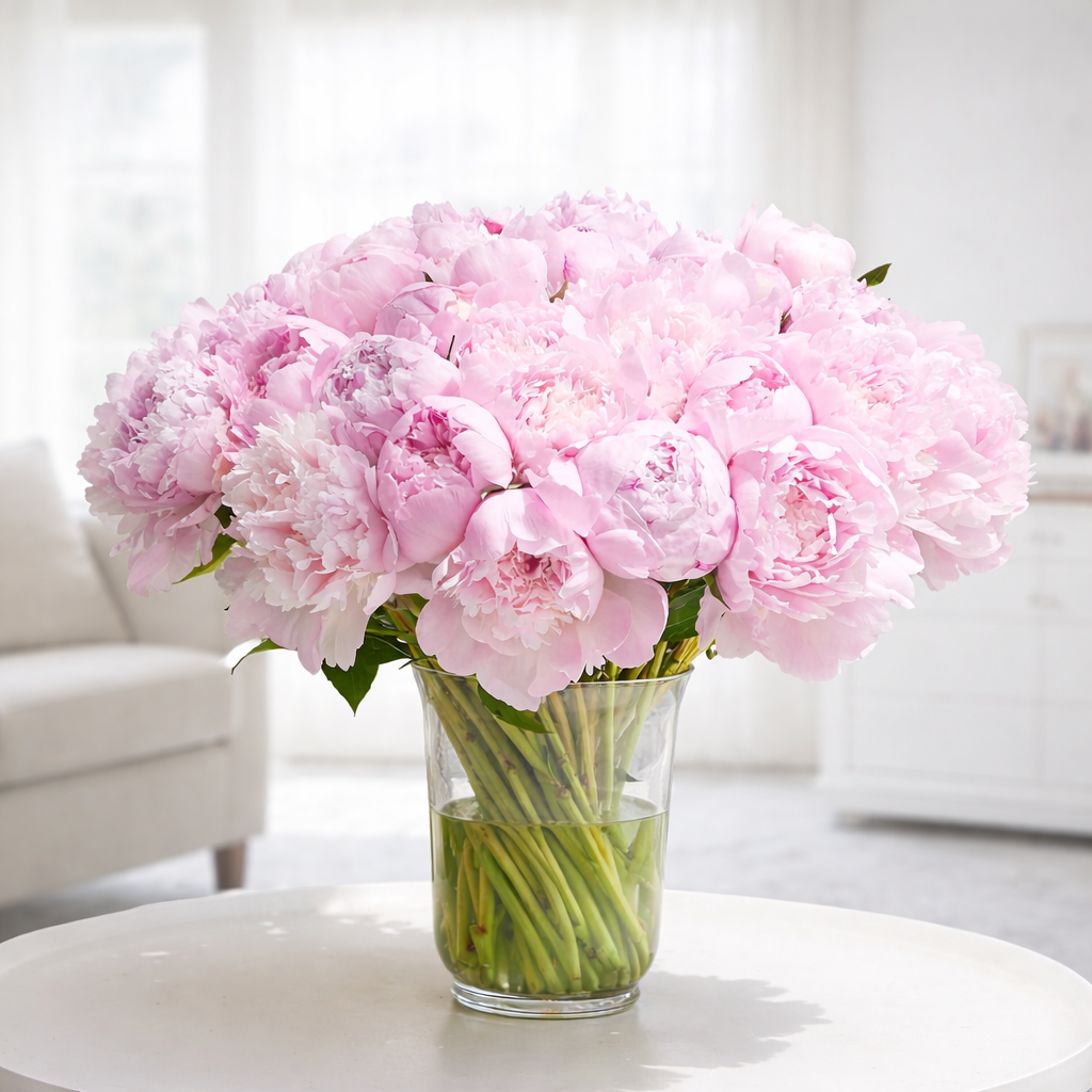 Angeline (50 peonies in a Vase)