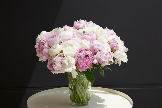 Angellica (50 peonies mixed colors in a Vase)