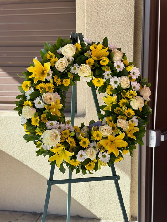 White & Yellow flower arrangement